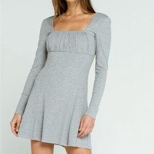 Tillys WEST OF MELROSE Gray fit and flare mini dress